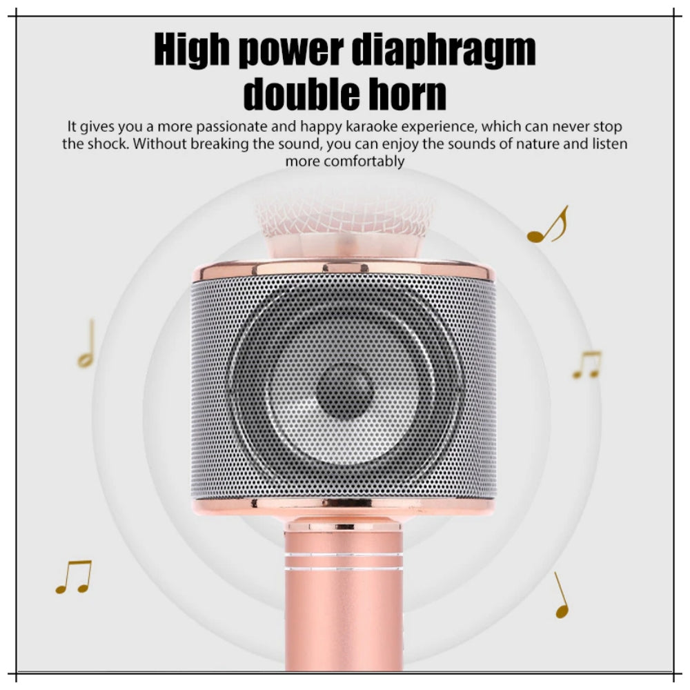 Wireless Rechargeable Microphone for Kids – Portable Karaoke Mic with Bluetooth Speaker