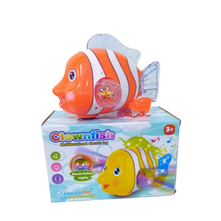 Clown Fish Electric Toy with Lights & Music – Nemo Style Moving Toy for Kids