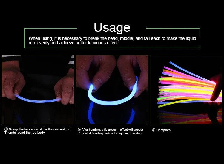 50Pcs Party Fluorescence Light Glow Sticks - Neon Lights