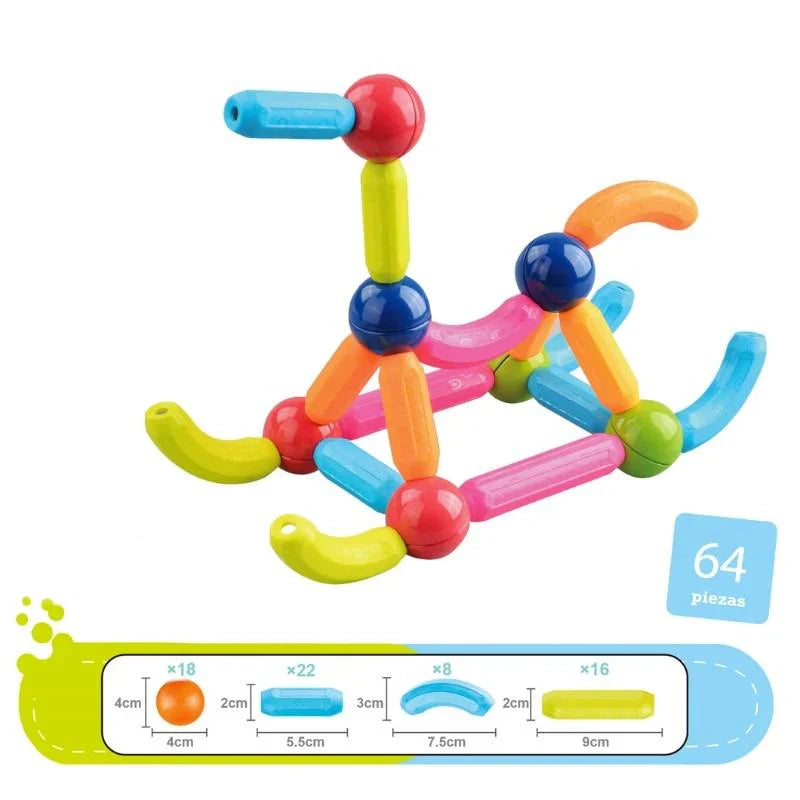 46 Pieces DIY 3D Magnetic Stick & Ball Building Construction Set for Kids