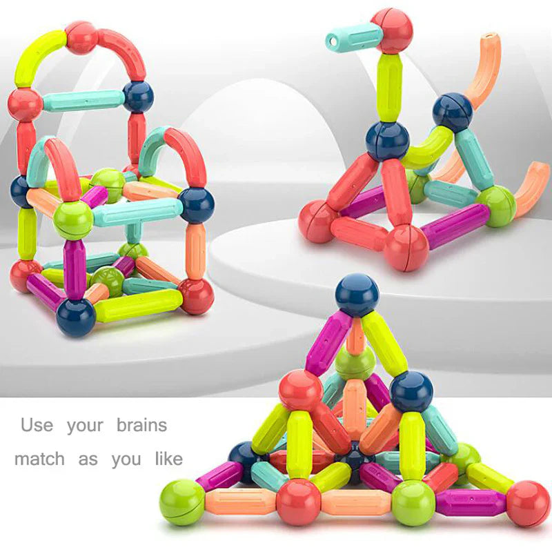 46 Pieces DIY 3D Magnetic Stick & Ball Building Construction Set for Kids