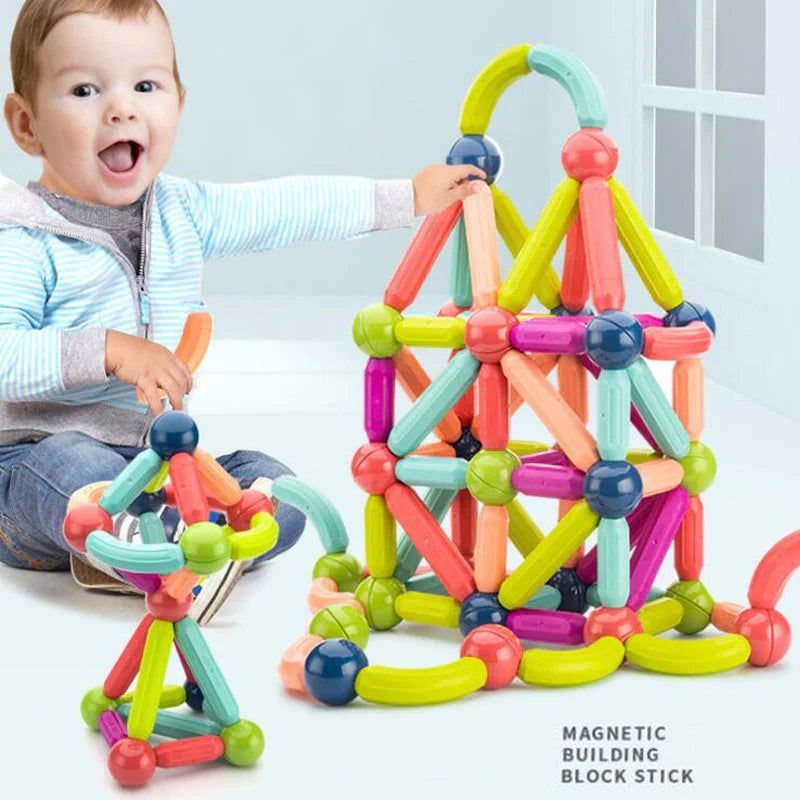 46 Pieces DIY 3D Magnetic Stick & Ball Building Construction Set for Kids