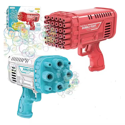 36-Hole Bubble Gun Machine – Automatic LED Light Bubble Blaster for Kids