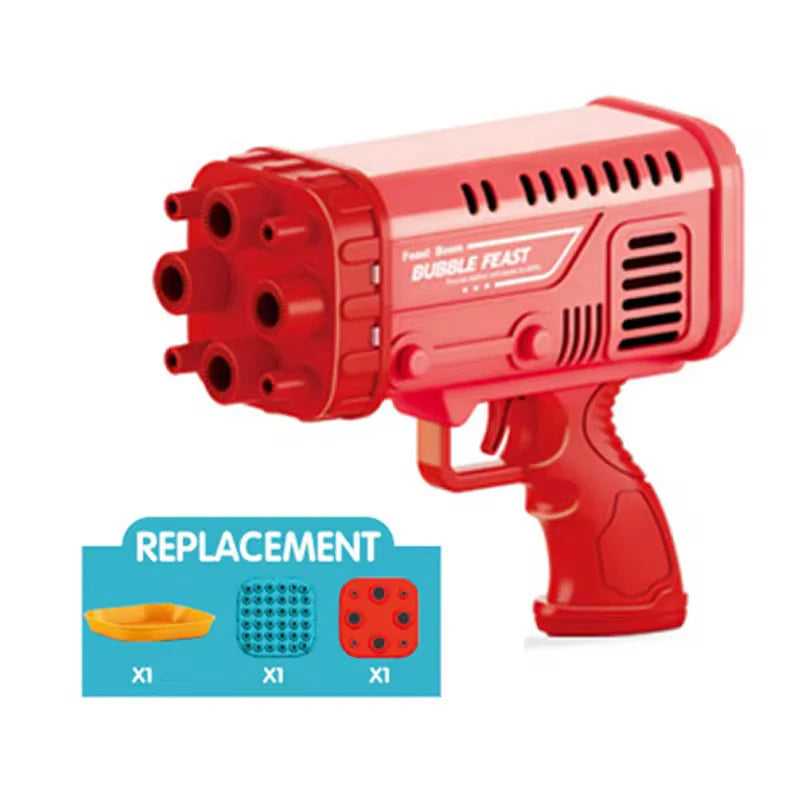 36-Hole Bubble Gun Machine – Automatic LED Light Bubble Blaster for Kids