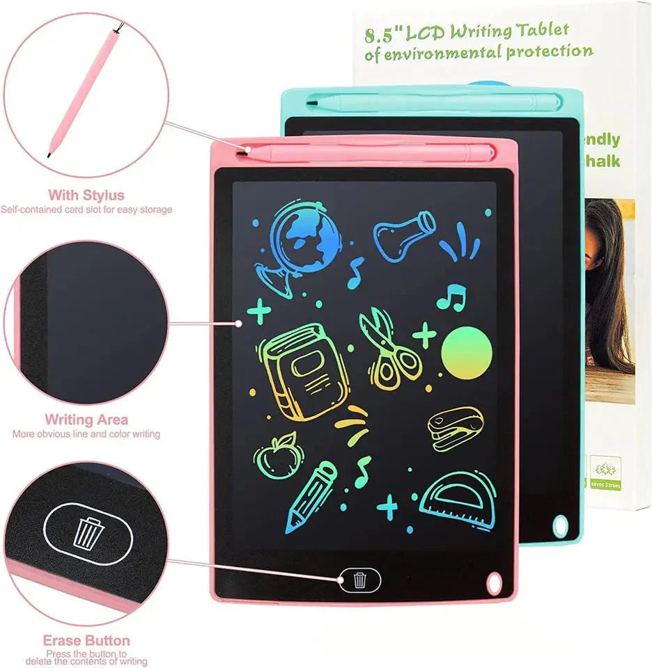 8.5 Inch LCD Writing Tablet for Kids – Multicolor Drawing & Writing Pad