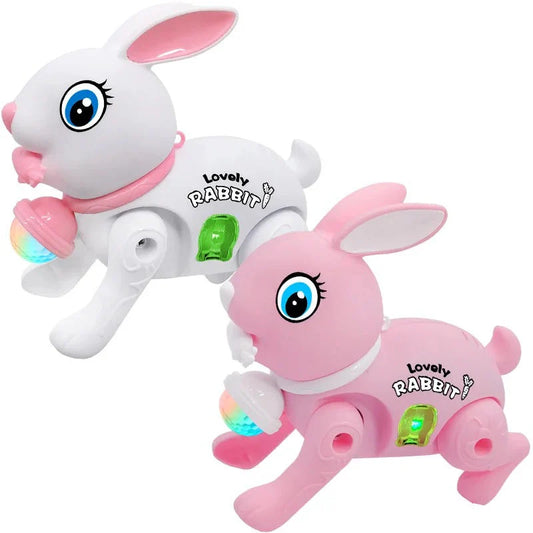 Electric Bunny Rabbit Walking Toy with Lights & Music for Kids