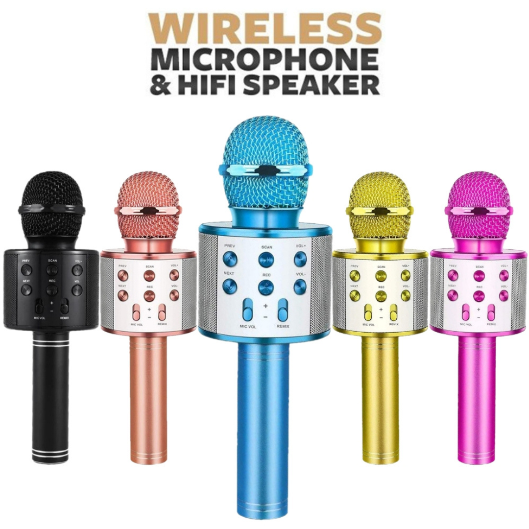 Wireless Rechargeable Microphone for Kids – Portable Karaoke Mic with Bluetooth Speaker