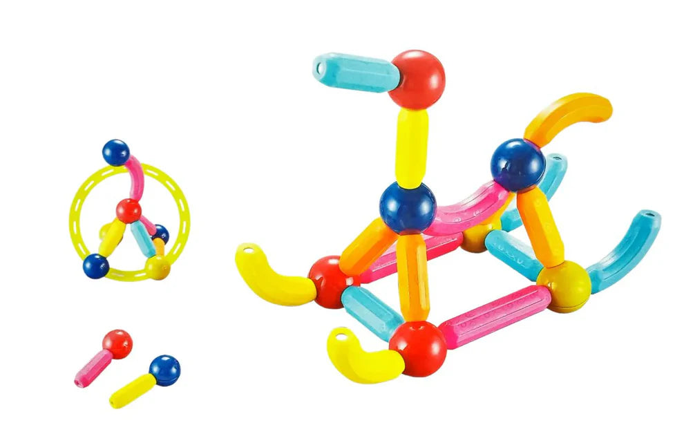 46 Pieces DIY 3D Magnetic Stick & Ball Building Construction Set for Kids