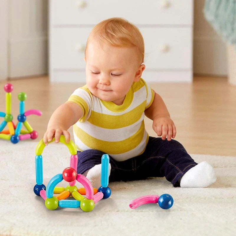 46 Pieces DIY 3D Magnetic Stick & Ball Building Construction Set for Kids
